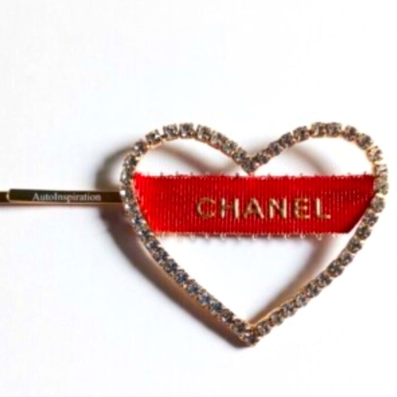 Authentic Chanel Red and Gold Picot Rhinestone - Picture 1 of 1
